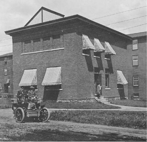 Mr. and Mrs. White leaving their factory about 1905.
