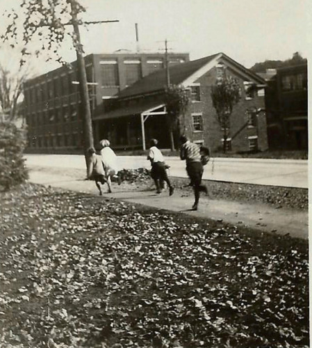 Running on Water Street, about 1920.